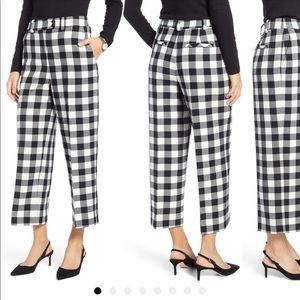 1901 check cropped wide leg pant
